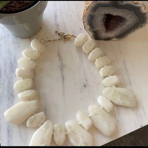 Bebe white stone necklace